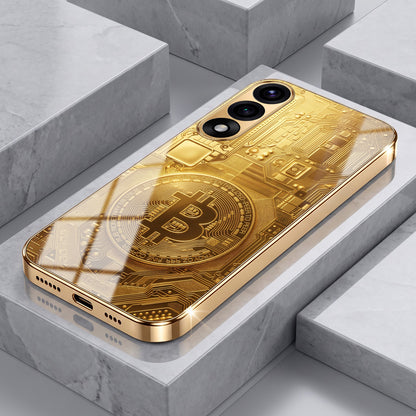 Oneplus Nord 5 5G Bitcoin Gold Electroplated Glass Phone Back Case