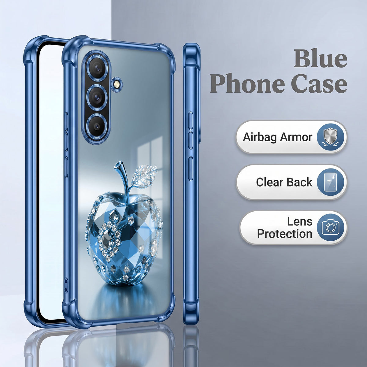 Samsung Galaxy A56 5G Blue Apple Airbags Printed Back Case