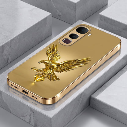 Vivo Y400 Pro 5G Golden Eagle Gold Electroplated Glass Phone Back Case