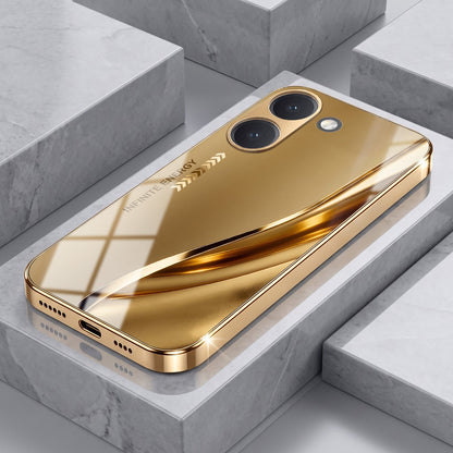 Poco X8 Pro 5G Luxury Infinity Energy Gold Electroplated Glass Phone Case