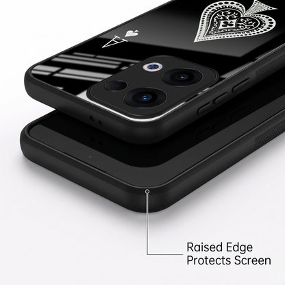 Oppo Reno 13 5G Premium Acrylic Shockproof Glass Back Case (Black Ace)