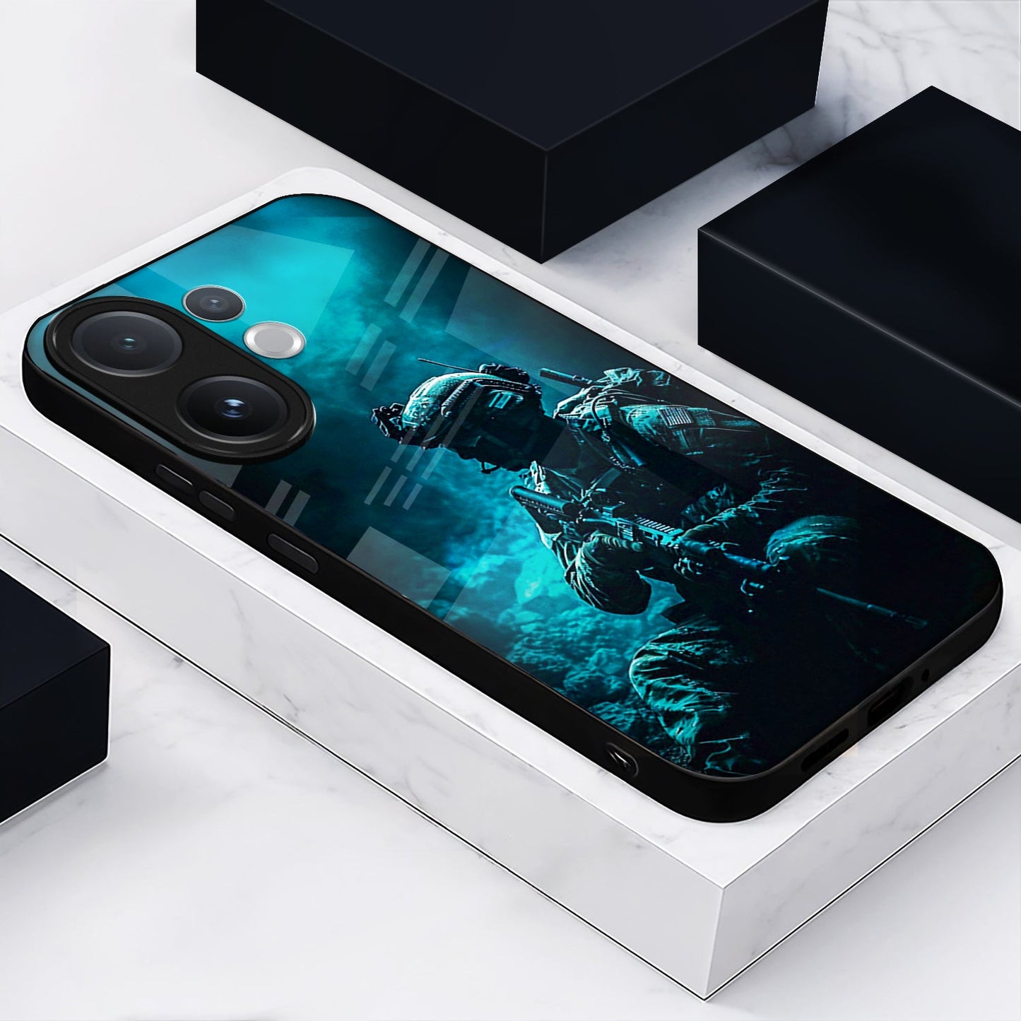 Vivo V60 5G Phone case with underwater scene design on a white surface