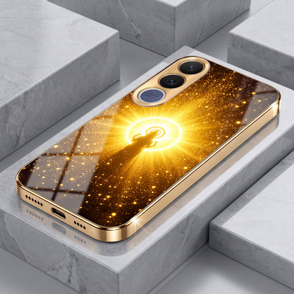 Vivo V70 FE 5G Lakshmi Sacred Gold Electroplated Glass Phone Back Case