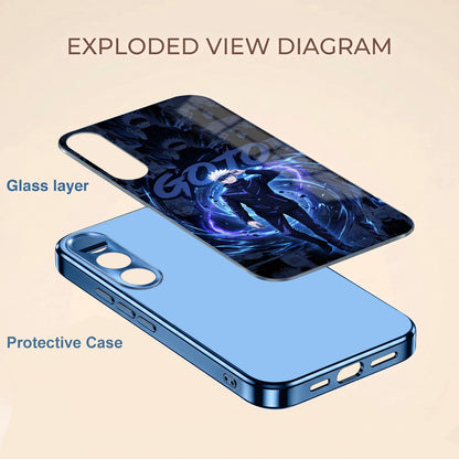 Vivo V70 FE 5G Jujutsu Kaisen Blue Electroplated Glass Phone Back Case