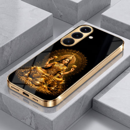 Samsung Galaxy A36 5G Golden Maa Lakshmi Gold Electroplated Glass Phone Back Case