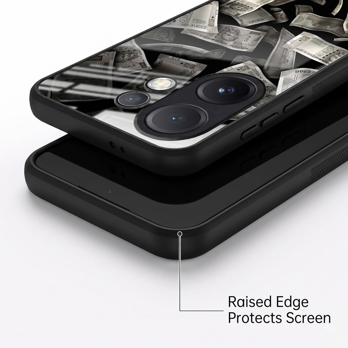 Vivo V60 5G Premium Acrylic Shockproof Glass Back Case (Money Magnet)