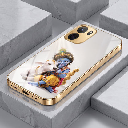 OnePlus Nord CE6 5G Bal Krishna Blessings Gold Electroplated Glass Phone Back Case