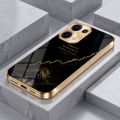 Oppo Reno 13 5G Focus Electroplated Gold Electroplated Glass Phone Back Case