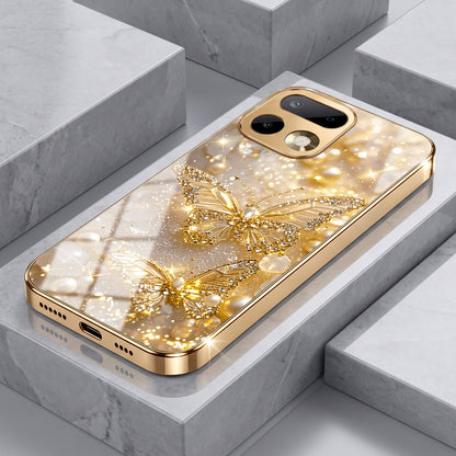 Realme 16 Pro+ 5G Golden Butterfly Gold Electroplated Glass Phone Back Case
