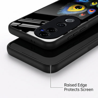 Vivo V40 Pro 5G Premium Peacock Feather Acrylic Glass Back Case