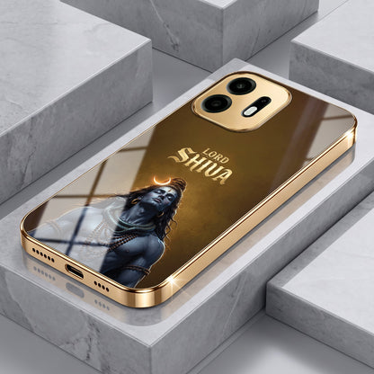 OnePlus N6 5G Lord Shiva Gold Electroplated Glass Phone Back Case