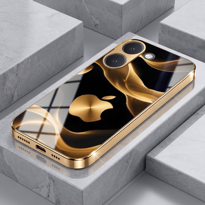 Poco X8 Pro 5G Luxury Wave Gold Electroplated Glass Phone Back Case