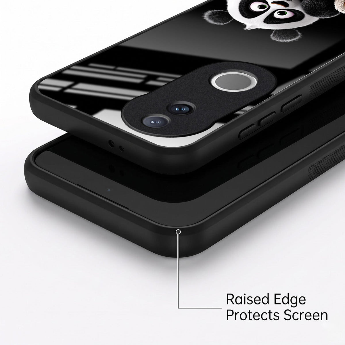 Vivo V50 5G Cute Panda Acrylic Glass Back Case