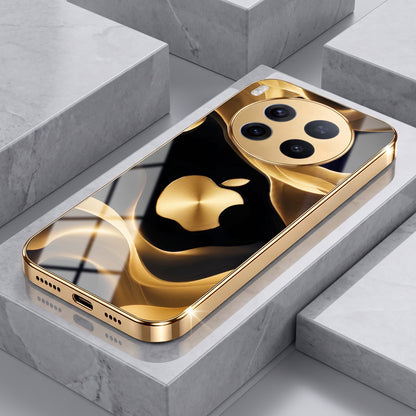 Vivo X300 Pro 5G Luxury Wave Gold Electroplated Glass Phone Back Case