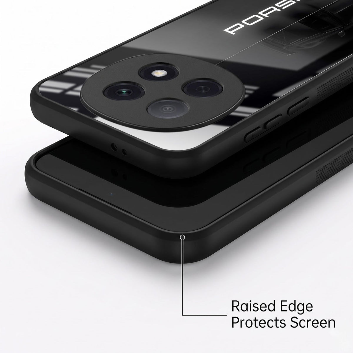 Oppo F29 Pro 5G Premium Acrylic Shockproof Glass Back Case (Black Porsche)