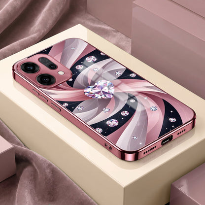 Oppo Reno 14 5G Diamond Glam Pink Electroplated Glass Phone Back Case
