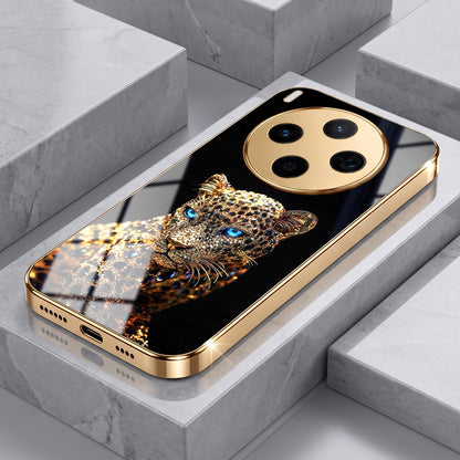 Vivo X300 5G Panther Gold Electroplated Glass Phone Back Case