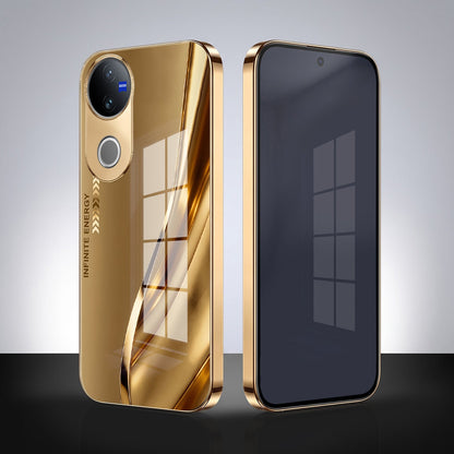 Vivo V50 5G Luxury Infinity Energy Gold Electroplated Glass Phone Case