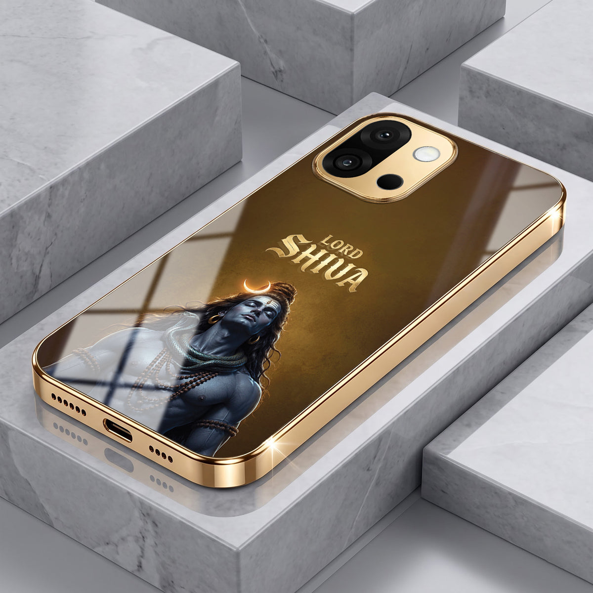 OnePlus 13s 5G Lord Shiva Gold Electroplated Glass Phone Back Case