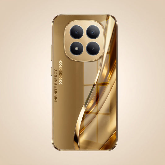 Redmi Note 15 Pro+ 5G Luxury Infinity Energy Gold Electroplated Glass Phone Case
