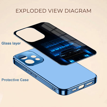 Oppo Reno 15 5G Silence Build Monsters Blue Electroplated Glass Phone Back Case