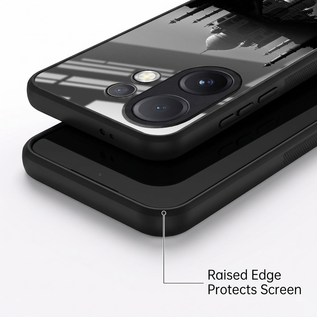 Vivo V60 5G Premium Acrylic Shockproof Glass Back Case (Taj Mahal)