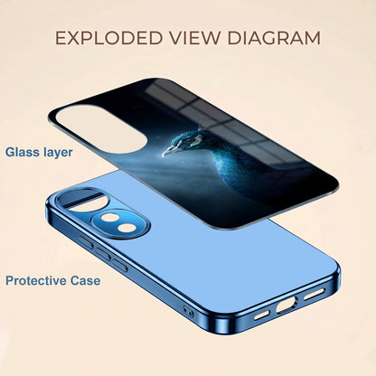 Vivo V40 Pro 5G Royal Peacock Blue Electroplated Glass Phone Back Case
