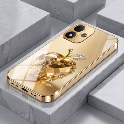 Redmi Note 17 5G Golden Apple Gold Electroplated Glass Phone Back Case