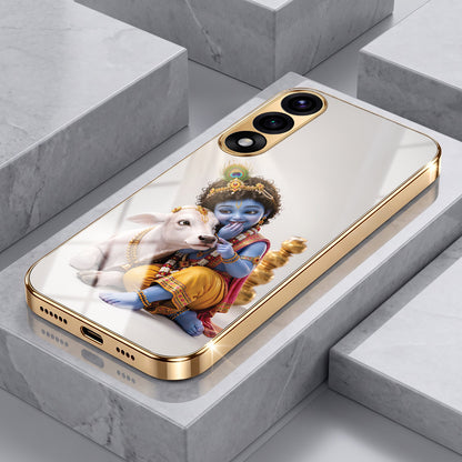 OnePlus Nord 5 5G Bal Krishna Blessings Gold Electroplated Glass Phone Back Case