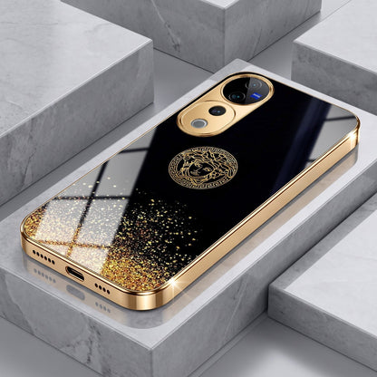 Vivo V40 Pro 5G Medusa Head Gold Electroplated Glass Phone Back Case
