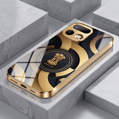 Realme 16 Pro+ 5G Royal Emblem Gold Electroplated Glass Phone Back Case