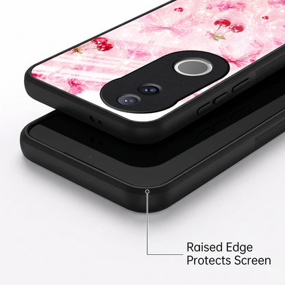 Vivo V50 5G Pink Cherry Blossom Acrylic Glass Back Case