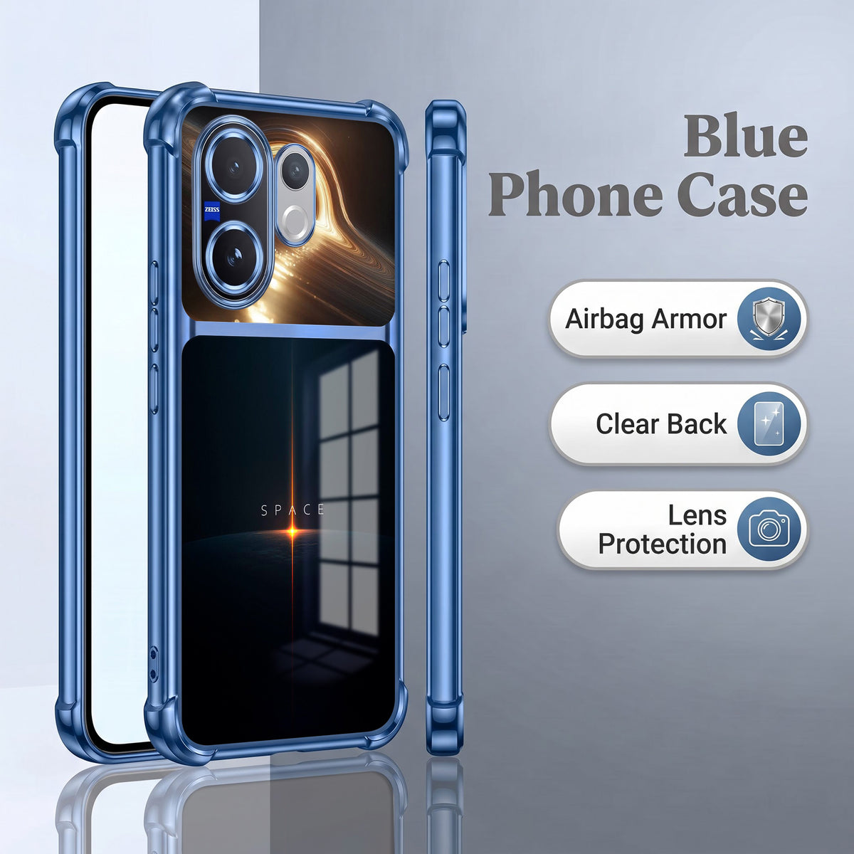 Vivo V60 5G Space Dual-Tone Transparent Airbags Case