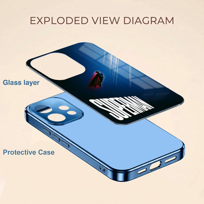 Oppo Reno 15 5G Superman Blue Electroplated Glass Phone Back Case