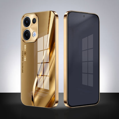 Oppo Reno 13 5G Luxury Infinity Energy Gold Electroplated Glass Phone Case