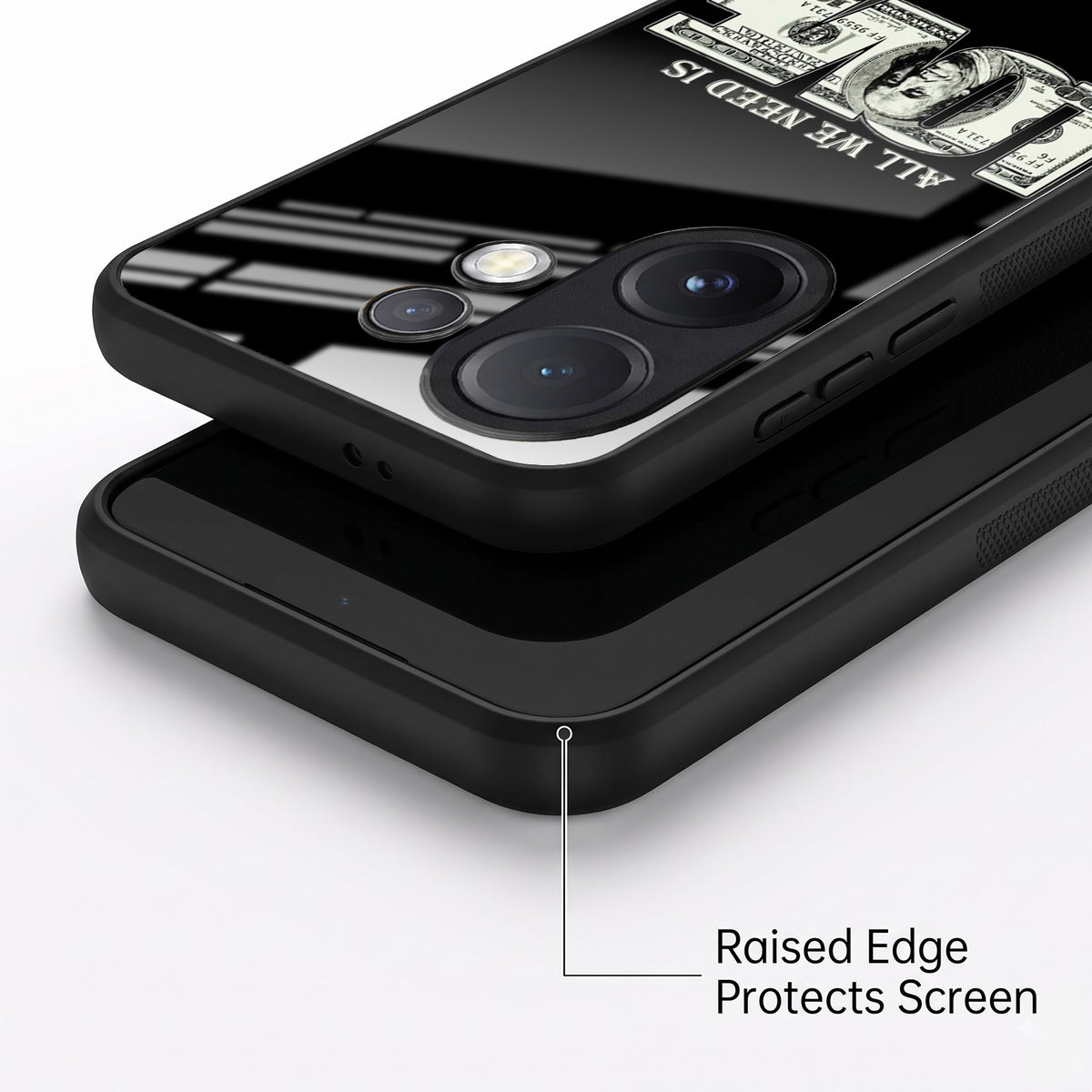 Vivo V60 5G Premium Acrylic Shockproof Glass Back Case (Money Love)