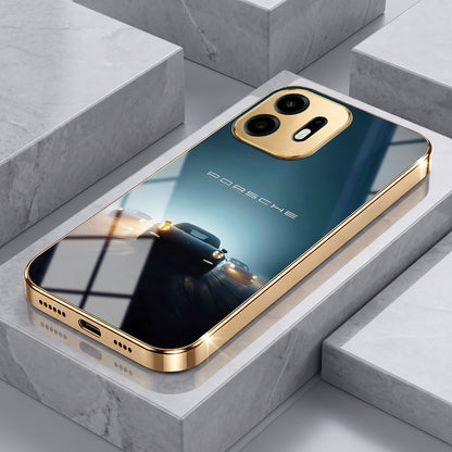 OnePlus N6 5G Porsche Luxury Gold Electroplated Glass Phone Back Case
