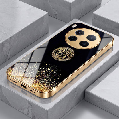 Vivo X300 Pro 5G Medusa Head Gold Electroplated Glass Phone Back Case