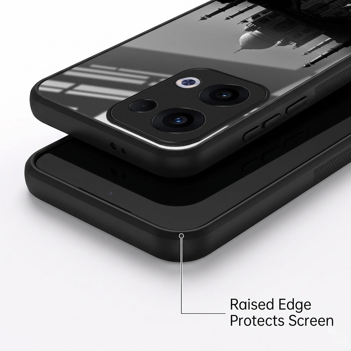 Oppo Reno 13 5G Premium Acrylic Shockproof Glass Back Case (Taj Mahal)