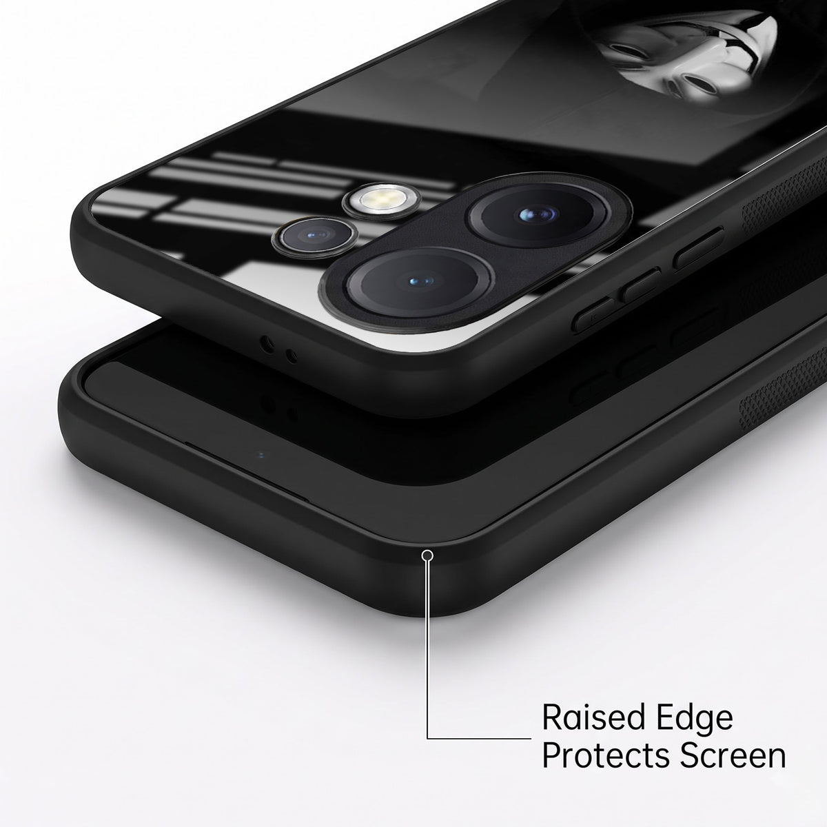 Vivo V60 5G Premium Acrylic Shockproof Glass Back Case (Dark Hacker)