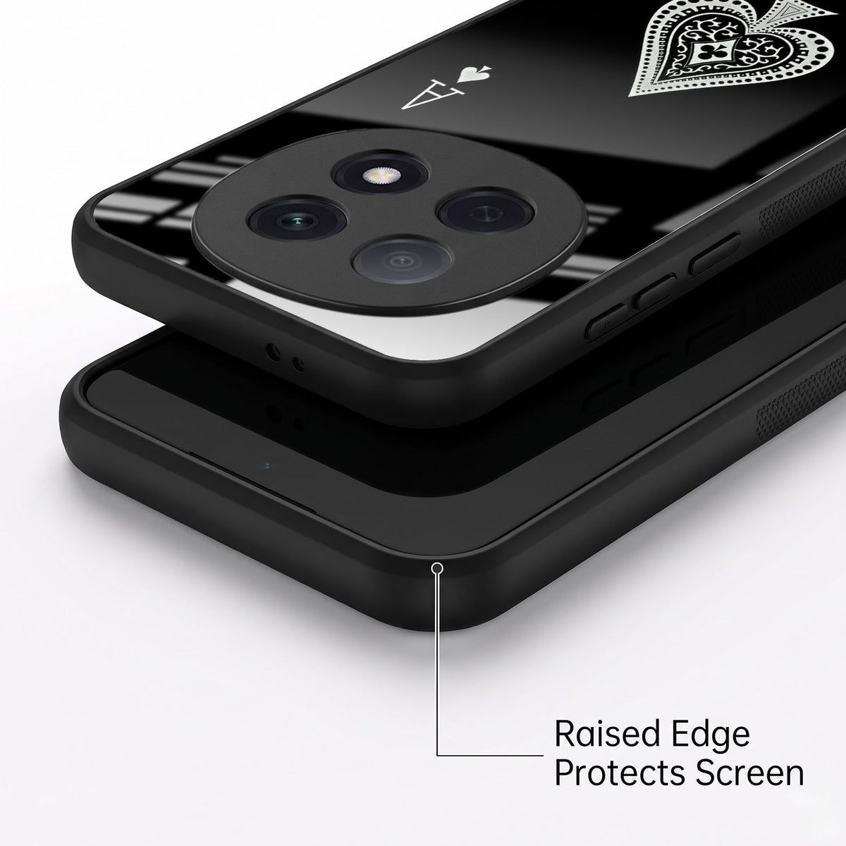 Oppo F29 Pro 5G Premium Acrylic Shockproof Glass Back Case (Black Ace)