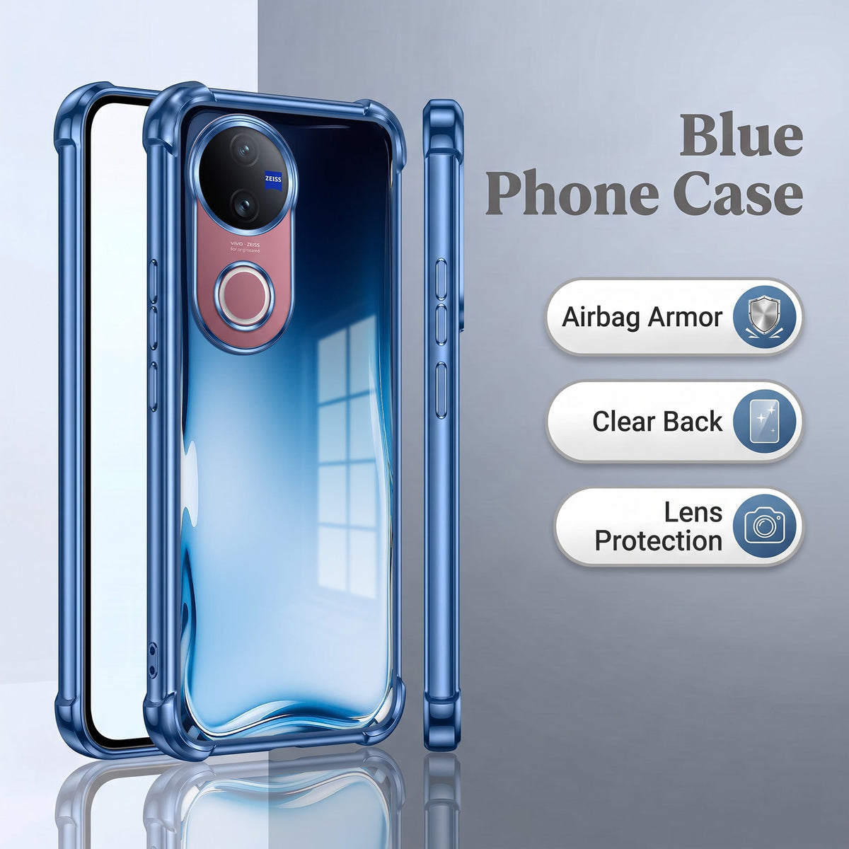 Vivo V50 5G Premium Crystal Blue Airbags Printed Back Case
