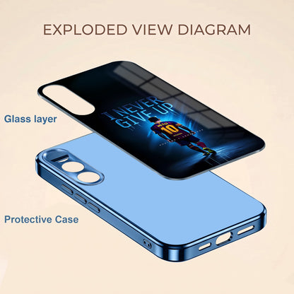 Vivo V70 FE 5G Naver Give Up Blue Electroplated Glass Phone Back Case