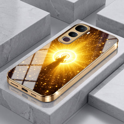Vivo Y400 Pro 5G Lakshmi Sacred Gold Electroplated Glass Phone Back Case