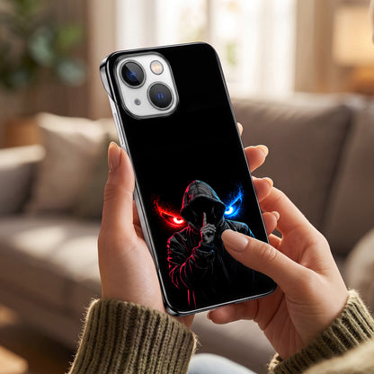iPhone 15 5G Hooded Shadow Black Printed  Frameless Back Case