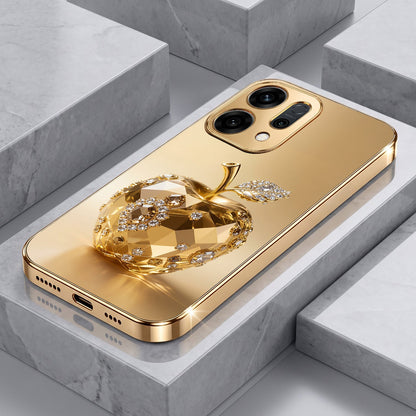 Oppo Reno 14 5G Golden Apple Gold Electroplated Glass Phone Back Case