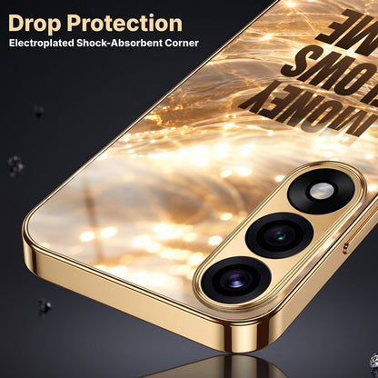 Oneplus Nord 5 5G Money Flows To Me Gold Electroplated Glass Phone Back Case