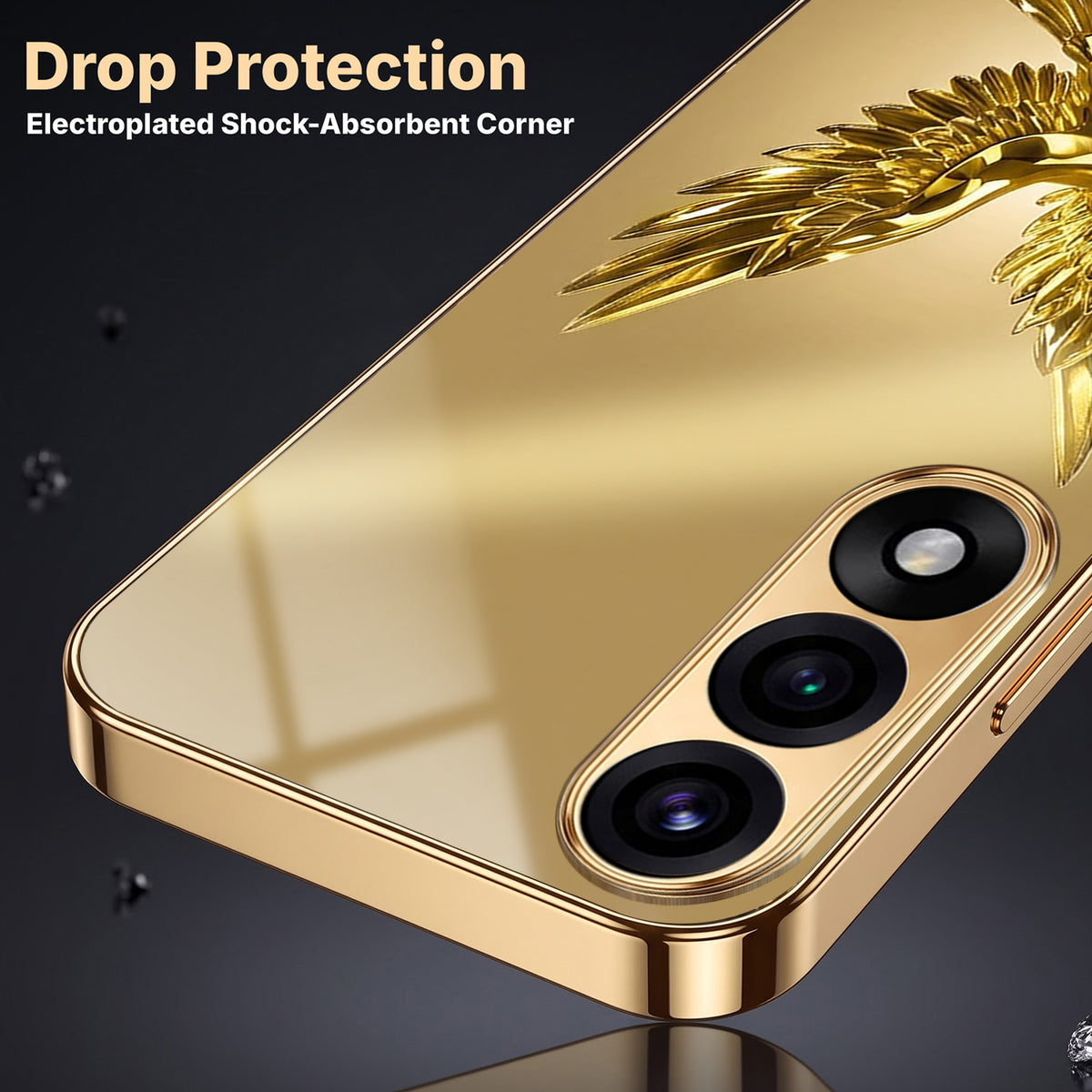 Oneplus Nord 5 5G Golden Eagle Gold Electroplated Glass Phone Back Case