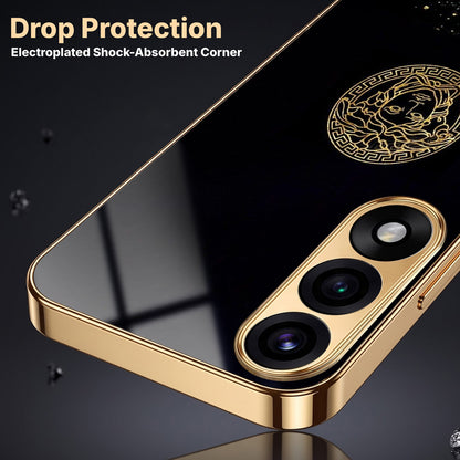 Oneplus Nord 5 5G Medusa Head Gold Electroplated Glass Phone Back Case