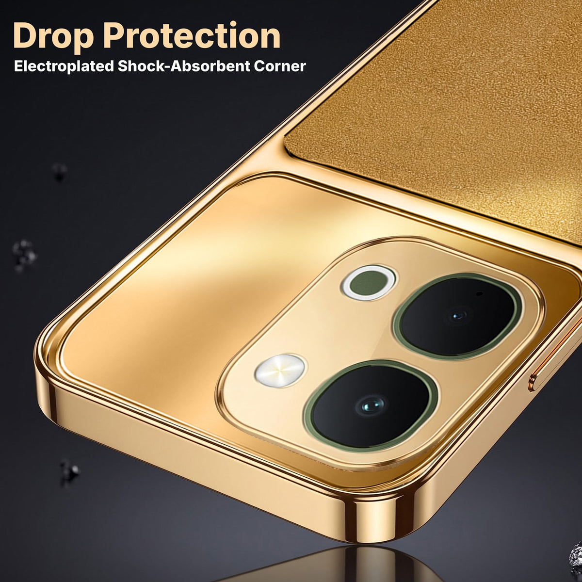 Vivo Y51 Pro 5G Royal Touch Apple Gold Electroplated Glass Phone Back Case
